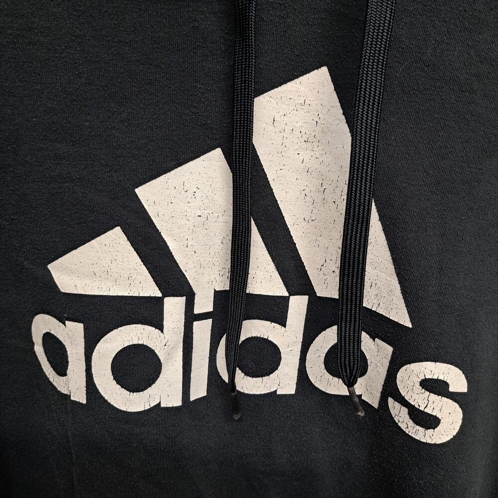 Adidas Golf Men's Hoodie Sweatshirt 2XL Black Pullover Logo Distressed Print Egy - Picture 2 of 9
